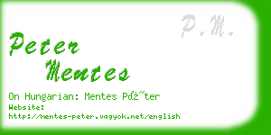 peter mentes business card